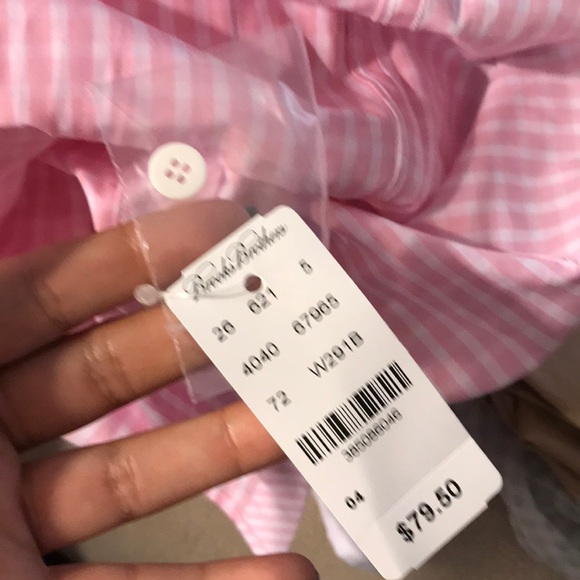 Brooks Brothers White Pink Plaid Short Sleeve - Picture 6 of 7